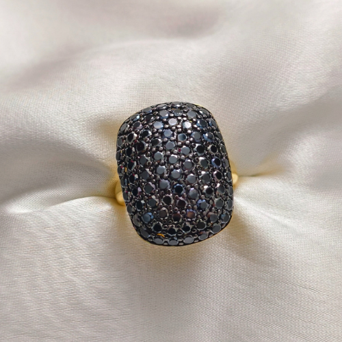 1.0 TCW Round Cut Black Gemstones Ring 2