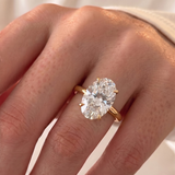 Hailey Bieber – Inspired 8 Carat Oval Cut Hidden Halo Lab Grown Diamond Engagement Ring