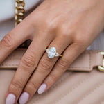 4.0 CT Oval Moissanite Ring Featuring Cluster Style 8