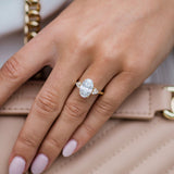 4.0 CT Oval Moissanite Ring Featuring Cluster Style 8