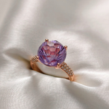 3.0 CT Round Cut Pave Amethyst Ring 4