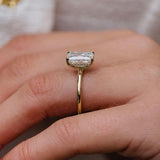3.0 CT Radiant Moissanite Ring Featuring Hidden Halo Style 3