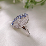 6.5 CT Round Floral Cluster Style Lavender-Blue Tanzanite Ring 5