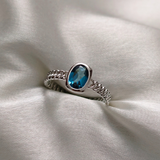 1.0 CT Oval Cut Pave BlueTopaz Ring 3