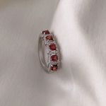 2.5 TCW Red Garnets Full Eternity Wedding Band 3
