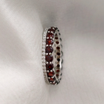 3.0 TCW Red Garnets Full Eternity Wedding Band 2