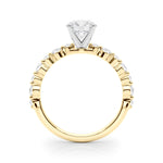 Stunning 1.0- 2.0 CT Round Moissanite Engagement Ring with Two Tone & Pave Design 3