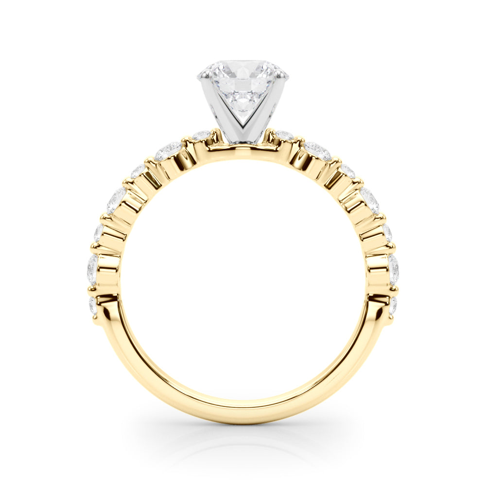 Stunning 1.0- 2.0 CT Round Moissanite Engagement Ring with Two Tone & Pave Design 3