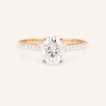 Stunning 1 CT Oval Moissanite Engagement Ring With Pave Design 4