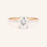Stunning 1 CT Oval Moissanite Engagement Ring With Pave Design 4