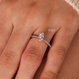Stunning 1.0 CT Marquise Moissanite Engagement Ring with Pave Design 3