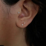 0.20 TCW Round Cut Moissanite Cuff Earrings in Gold 3