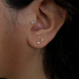 0.20 TCW Round Cut Moissanite Cuff Earrings in Gold 3