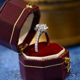 3.0 CT Oval Shaped Moissanite Halo Pave Engagement Ring 3