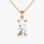2.0 CT Marquise Moissanite Diamond Solitaire Pendant Necklace in Solid Gold 3