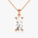 2.0 CT Marquise Moissanite Diamond Solitaire Pendant Necklace in Solid Gold 3