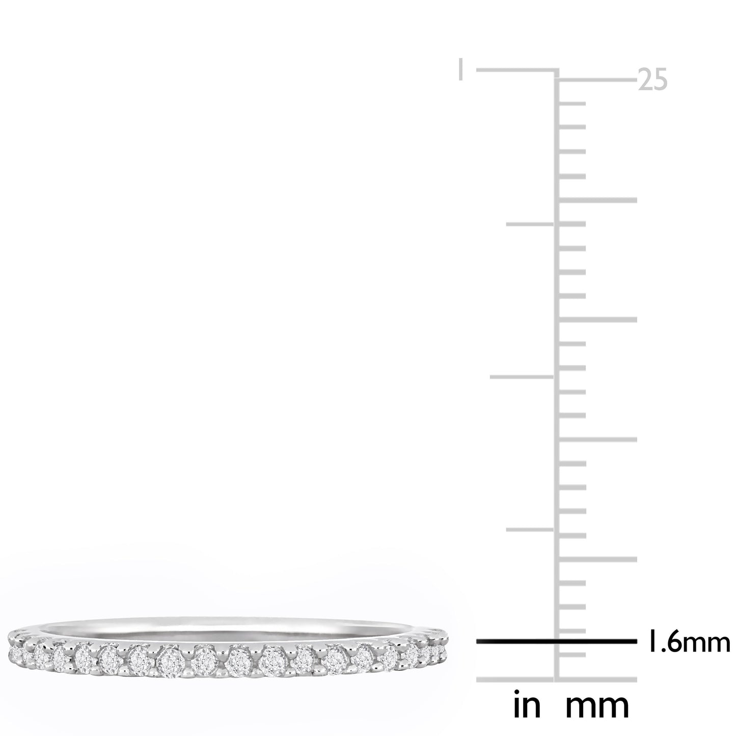 Round Cut Cubic Zirconia in 925 Sterling Silver Wedding Bands 6