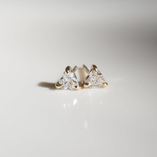 1.0 TCW Heart Cut Moissanite Stud Earrings in Gold 1