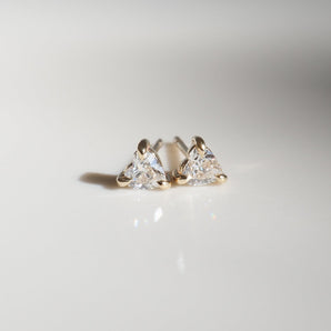 1.0 TCW Heart Cut Moissanite Stud Earrings in Gold