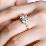 Stunning 3.0 CT Oval Moissanite Engagement Ring with 3 Stones Design 10