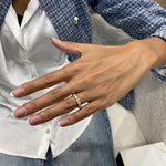 Stunning 0.59 CT Oval Moissanite Stones Bezel Wedding Bands 4