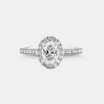 Stunning 1.38 CT Oval Moissanite Engagement Ring in Halo and Pave Design 1