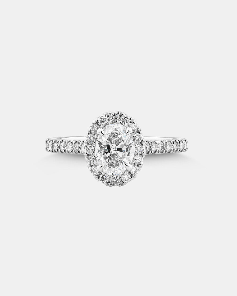 Stunning 1.38 CT Oval Moissanite Engagement Ring in Halo and Pave Design 1