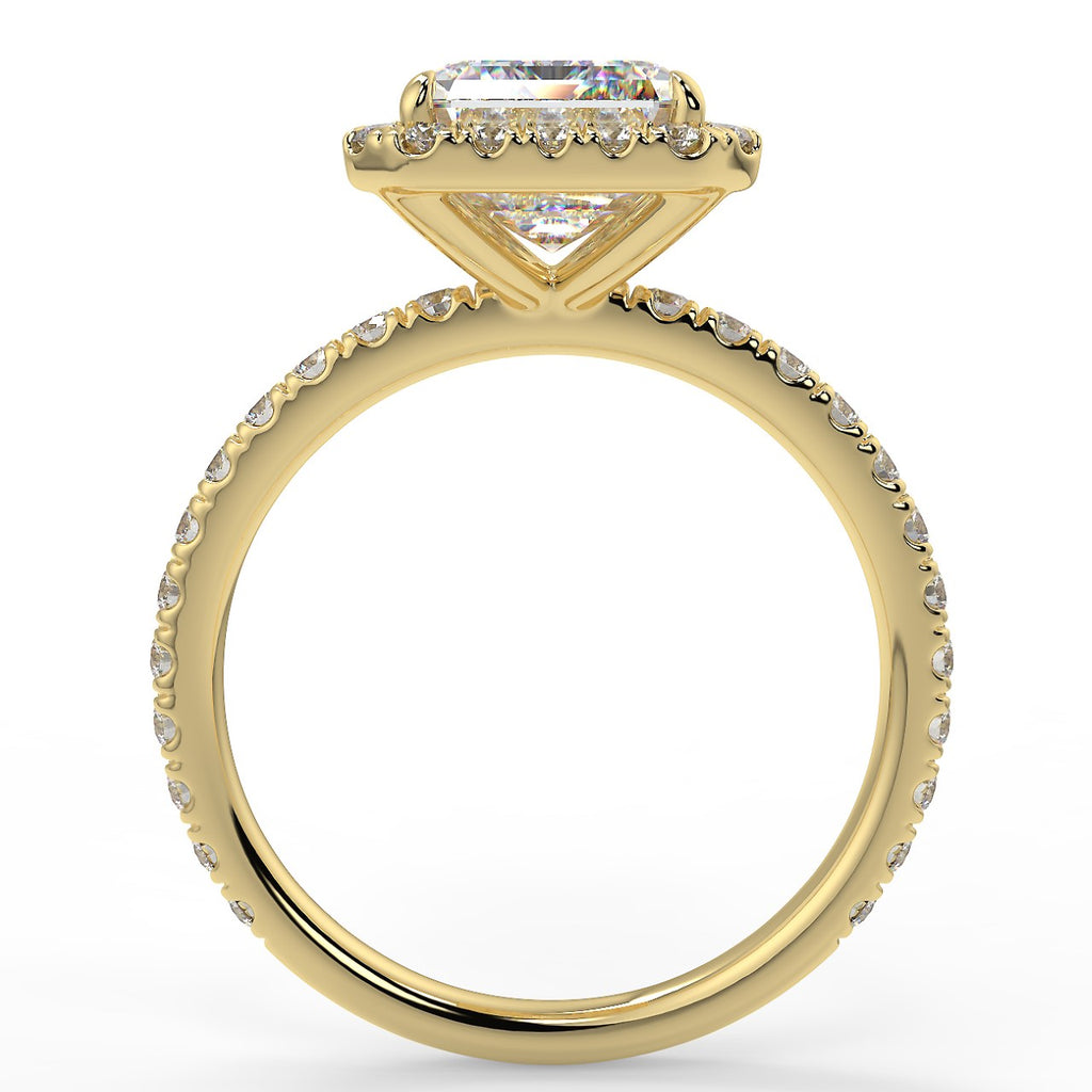 Stunning 2.53 CT Emerald Moissanite Engagement Ring with Halo & Pave Design 2