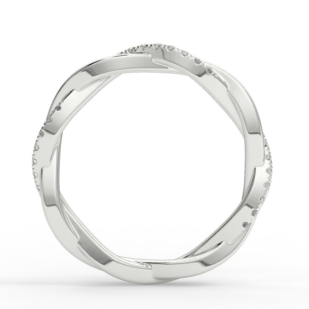 Stunning 0.11 TCW Round Moissanite Stones Twisted Wedding Bands 5