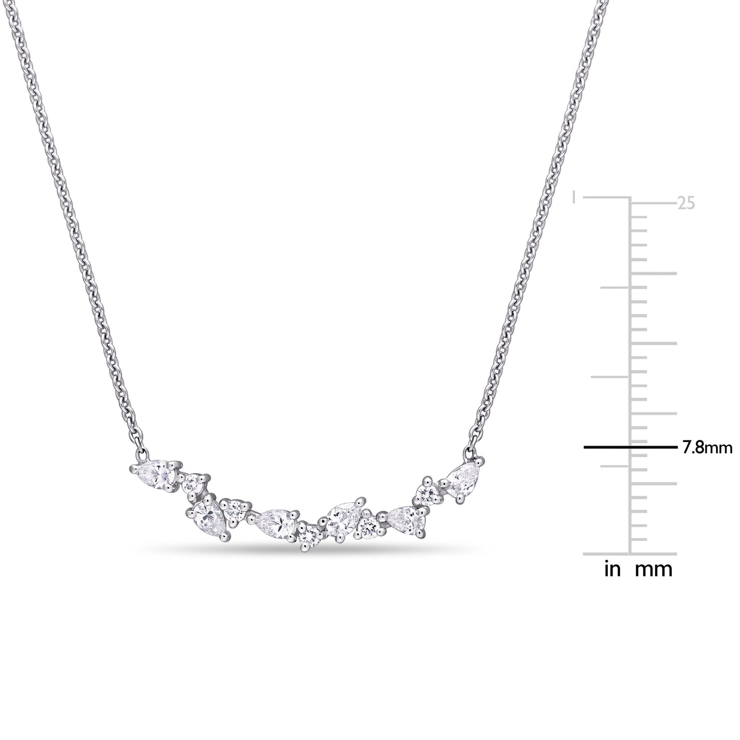 Round Cut Cubic Zirconia in 925 Sterling Silver Necklace 6