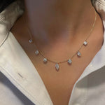 3.0 TCW Round, Pear, Emerald & Marquise Moissanite Diamond Multi Stone Necklace in Solid Gold 7