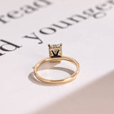 Stunning 1.0 - 2.0 CT Radiant Moissanite Engagement Ring with Pave & Hidden Halo Design 5