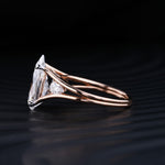 Stunning 4.0 CT Pear Moissanite Engagement Ring with Three Stone Design 2