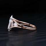 Stunning 4.0 CT Pear Moissanite Engagement Ring with Three Stone Design 2