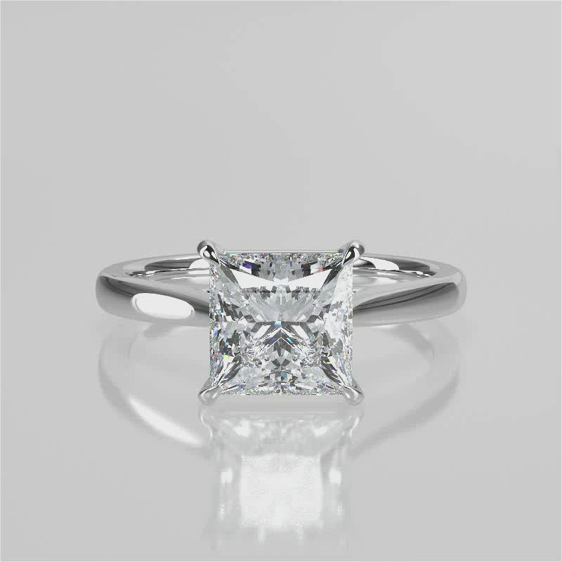 Stunning 1.30 CT Princess Moissanite Engagement Ring with Solitaire Design 4