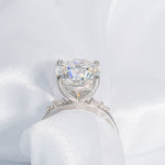 Stunning 4.50 CT Cushion Cut Moissanite Engagement Ring with Pave Design 6