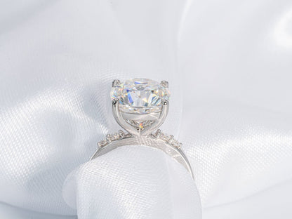 Stunning 4.50 CT Cushion Cut Moissanite Engagement Ring with Pave Design 6