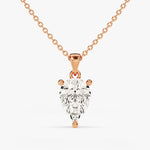 1.50 CT Pear Moissanite Diamond Solitaire Pendant Necklace in Solid Gold 3