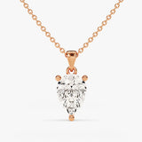 1.50 CT Pear Moissanite Diamond Solitaire Pendant Necklace in Solid Gold 3