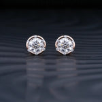 2.0 TCW Round Cut Moissanite Stud Earrings in Gold 1