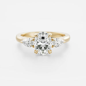 Stunning 1.5-2.5 CT Oval Moissanite Engagement Ring with Three Stone Design