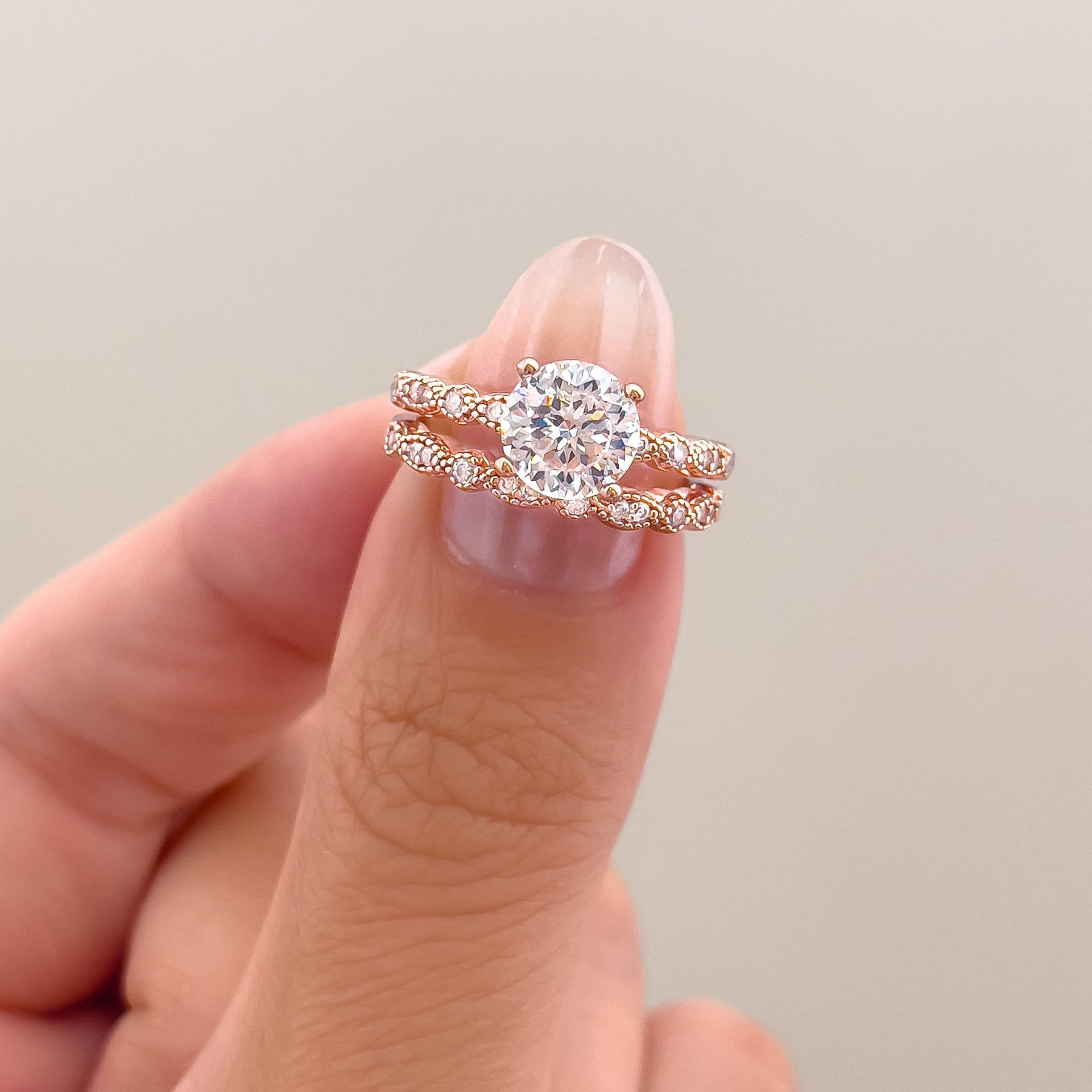 Stunning 1.5 CT Round Moissanite Engagement Ring in Pave Design 5