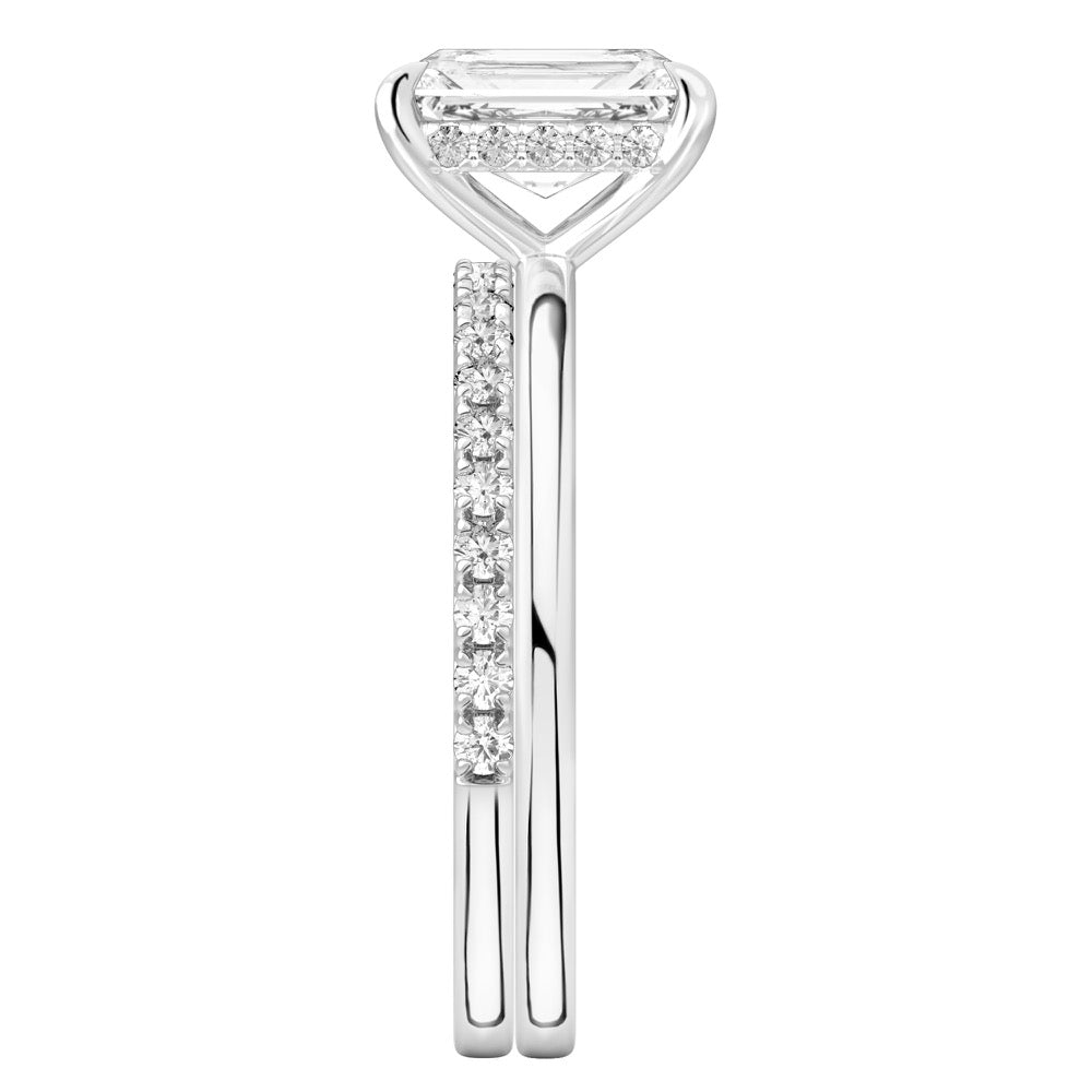 Stunning 1.0- 2.0 CT Radiant Moissanite Engagement Ring with Hidden Halo Design 5