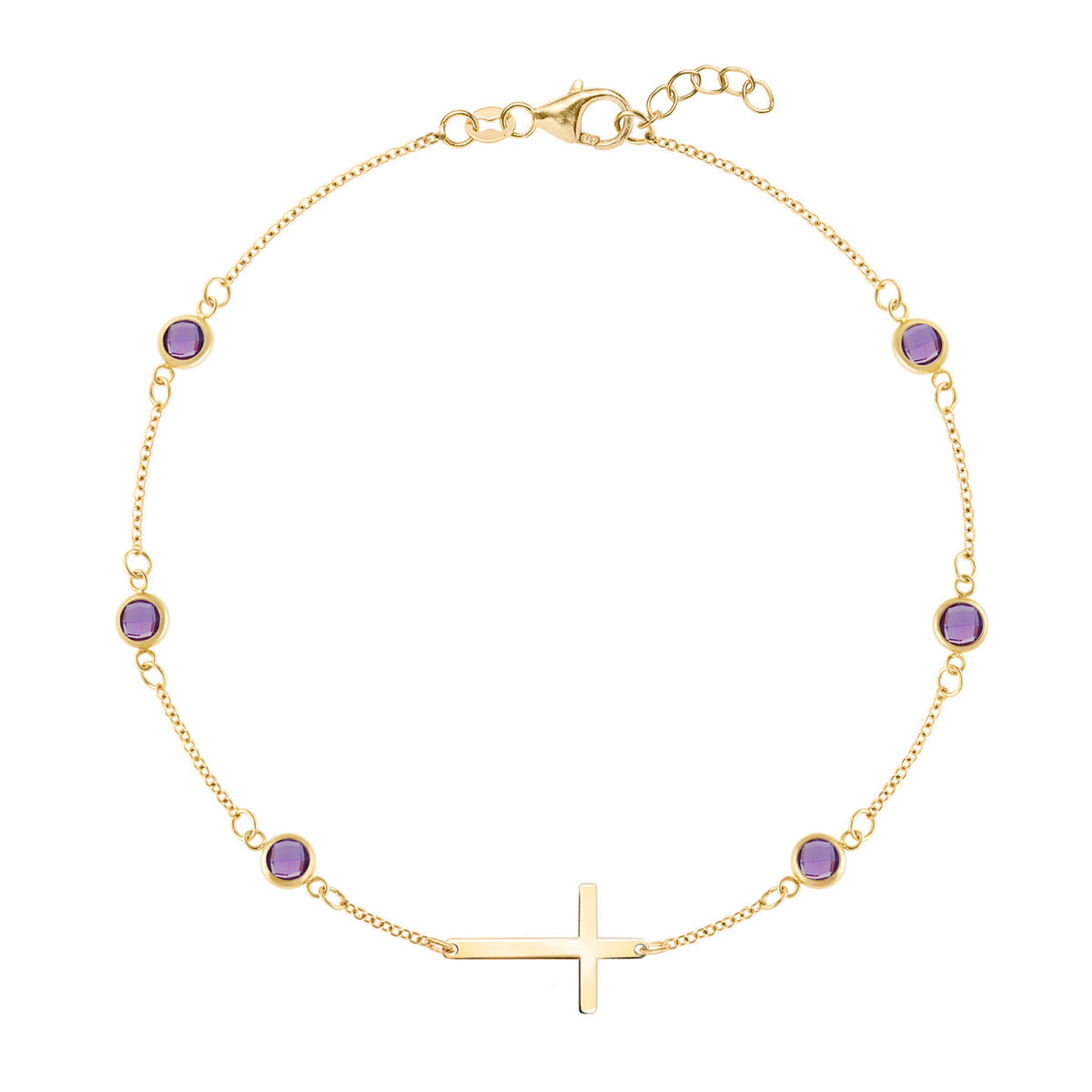 1.5 CT Round Amethyst Lab Made Diamond- Feburary Birthstone Bracelets 1