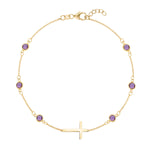 1.5 CT Round Amethyst Lab Made Diamond- Feburary Birthstone Bracelets 1