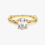Stunning 1.0-2.0 CT Oval Moissanite Engagement Ring with Twisted Pave Design 1