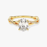 Stunning 1.0-2.0 CT Oval Moissanite Engagement Ring with Twisted Pave Design 1