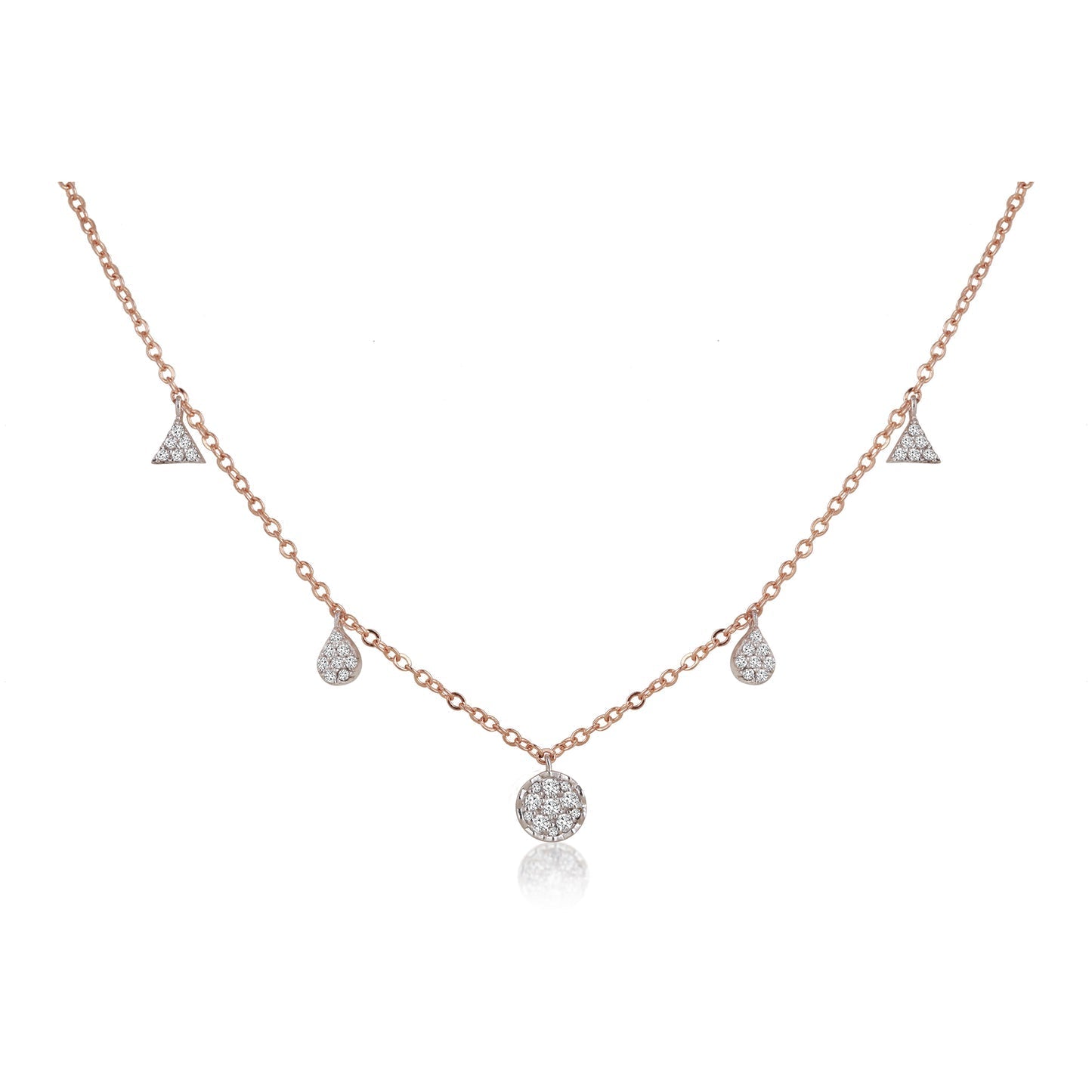 0.60 TCW Round Moissanite Diamond Necklace in Solid Gold 4