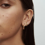 Solid Wave Earrings in Gold 3