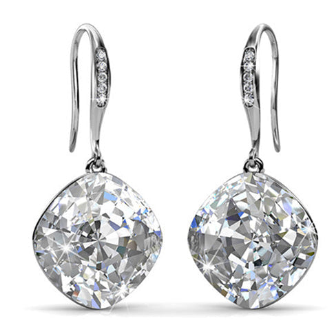 Round Cut Cubic Zirconia in 925 Sterling Silver Earrings 1